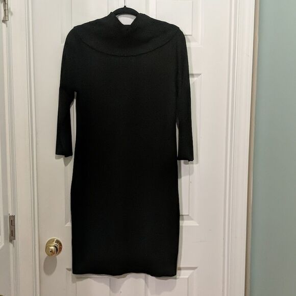 Studio One black gray blue sweater dress Sz L NWOT - Picture 4 of 4